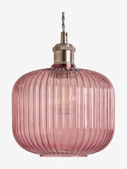 MADE.COM Pink Briz Ribbed Glass Easy Fit Light Shade - Image 5 of 5