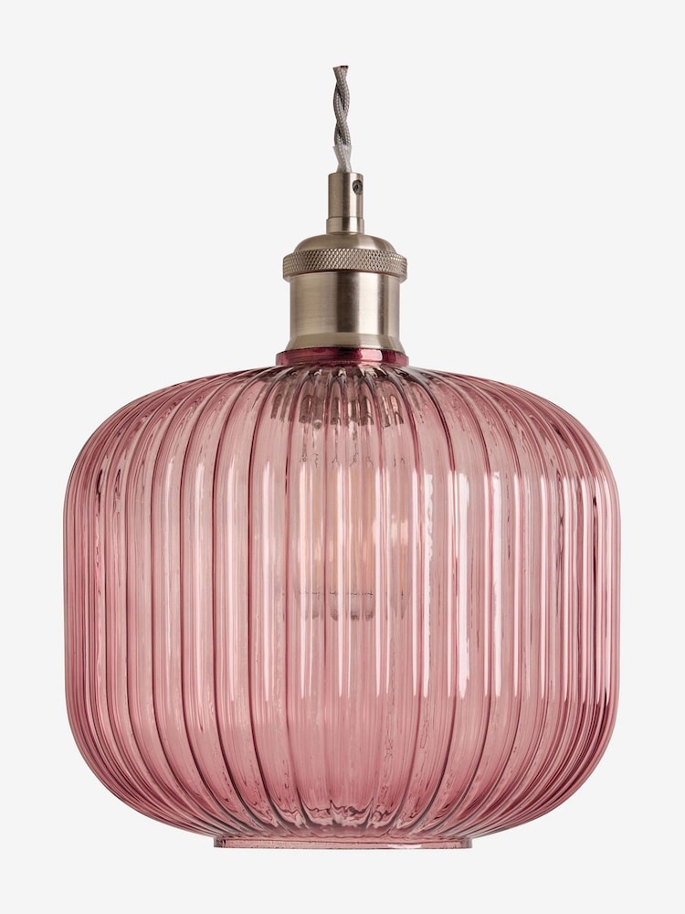 MADE.COM Pink Briz Ribbed Glass Easy Fit Light Shade - Image 5 of 5 MADE.COM Pink Briz Ribbed Glass Easy Fit Light Shade - Image 5 of 5