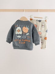 Charcoal Halloween Character Sweat and Legging Baby Set (0mths-2yrs) - Image 4 of 12