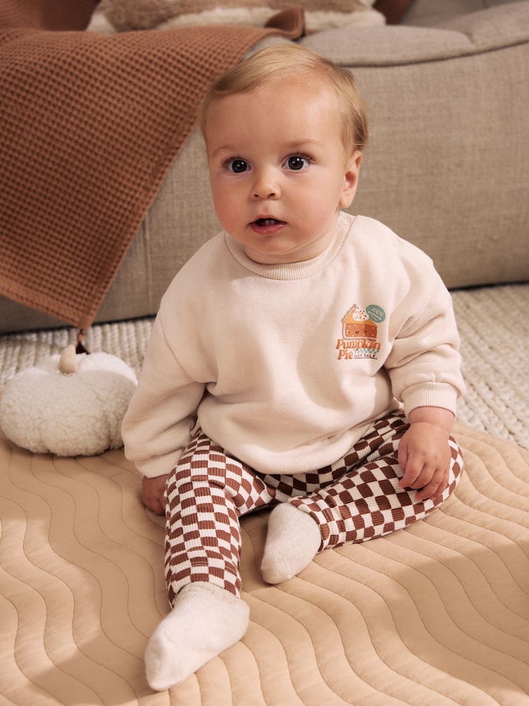 Neutral Pumpkin Slogan Sweat and Legging Baby Set (0mths-2yrs) - Image 2 of 14 Neutral Pumpkin Slogan Sweat and Legging Baby Set (0mths-2yrs) - Image 2 of 14