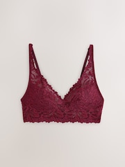 Burgundy Red Non Padded Non Wire Lace Ultimate Comfort  Bra - Image 6 of 8