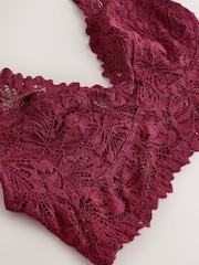 Burgundy Red Non Padded Non Wire Lace Ultimate Comfort  Bra - Image 7 of 8