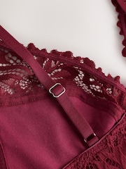 Burgundy Red Non Padded Non Wire Lace Ultimate Comfort  Bra - Image 8 of 8