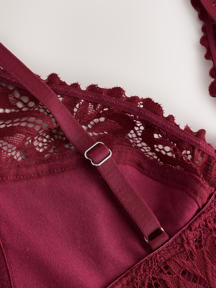 Burgundy Red Non Padded Non Wire Lace Ultimate Comfort Bra - Image 8 of 8 Burgundy Red Non Padded Non Wire Lace Ultimate Comfort Bra - Image 8 of 8