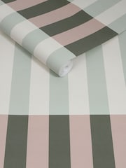 MADE.COM Green and Blush Terri 10M Wallpaper - Image 3 of 4