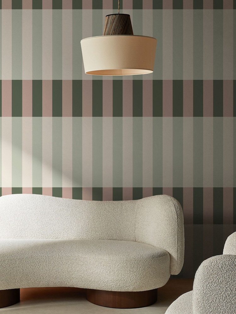 MADE.COM Green and Blush Terri 10M Wallpaper - Image 4 of 4