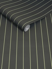 MADE.COM Navy Mint Kyria Stripe 10M Wallpaper - Image 2 of 2