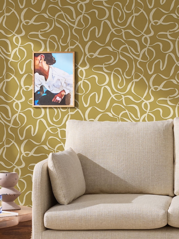 MADE.COM Ochre Varri 10M Wallpaper - Image 4 of 4