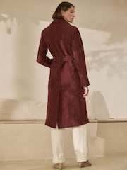 Tan Brown N. Premium Suede Belted Trench Coat - Image 3 of 8