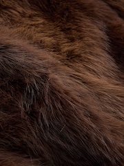 Chocolate Brown Faux Fur Longline Jacket - Image 7 of 8