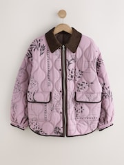 Pink/Brown National Trust X Next Reversible Shower Resistant Quilted Jacket - Image 9 of 14