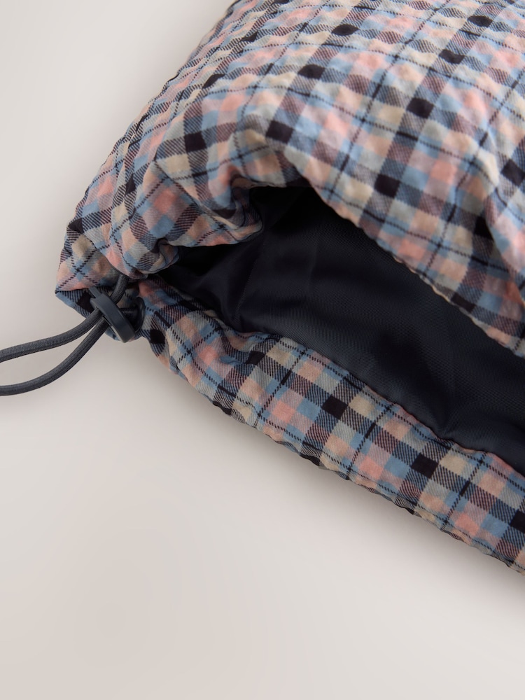 Pink Check with Scarf Short Padded Jacket - Image 11 of 11 Pink Check with Scarf Short Padded Jacket - Image 11 of 11