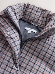 Pink Check with Scarf Short Padded Jacket - Image 8 of 11