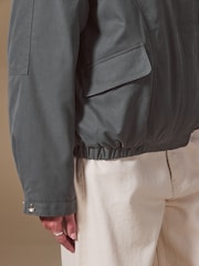 Charcoal Grey Bomber Jacket With Fur Collar - Image 6 of 9