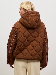 Tan Brown with Pink Piping - Легка стьобана куртка - Image 4 of 7