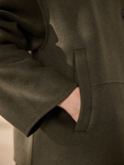 Olive Green N.Premium Hand Sewn Funnel Neck Short Coat - Image 5 of 8