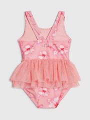 River Island Pink Hibiscus Bow Tutu Swimsuit - Image 2 of 4