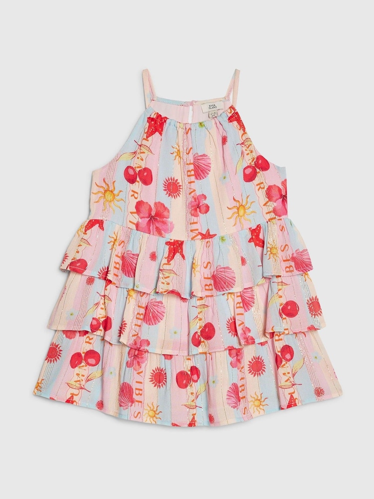 River Island Blue La Mer Stripe Halterneck Sun Dress - Image 1 of 4