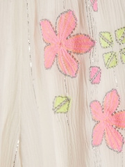 River Island Cream Neon Embrodierred Frill Top & Hareem Jogger Set - Image 3 of 4