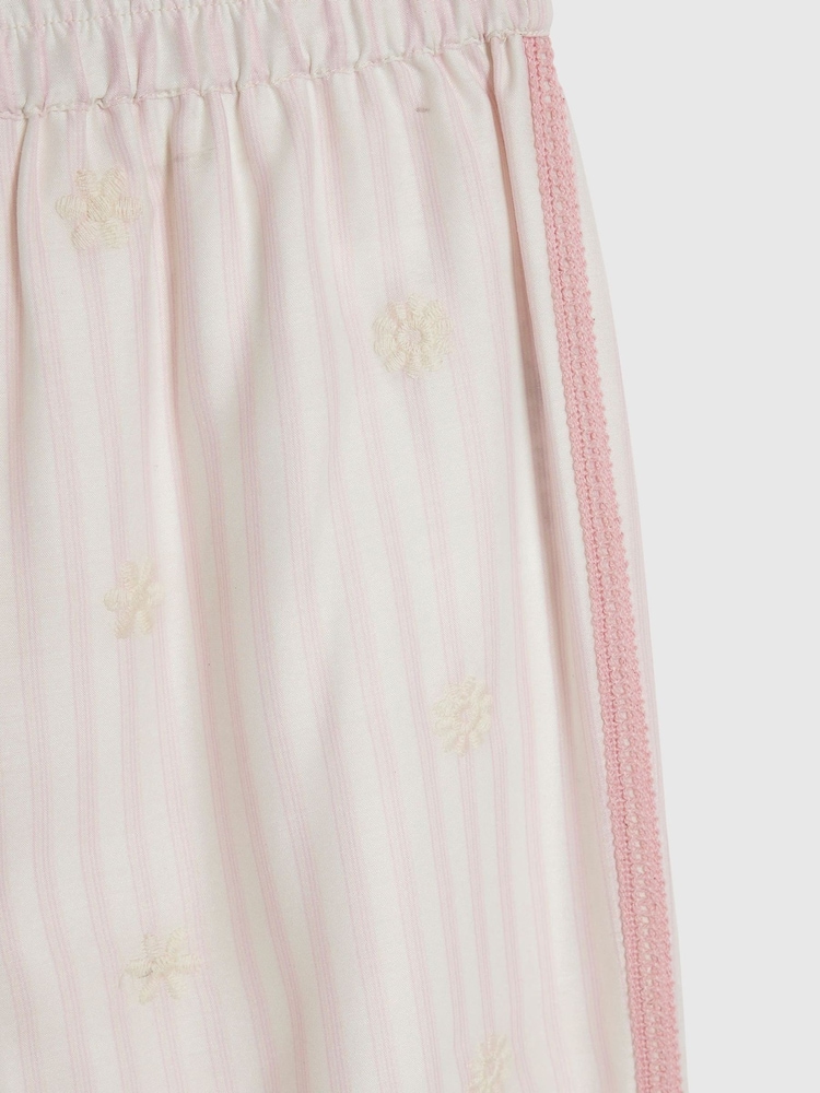 River Island Pink Stripe Frill Top & Frill Trousers Set - Image 4 of 4
