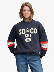 Superdry Navy Blue Preppy Ski Sweatshirt - Image 1 of 7