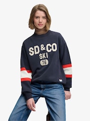 Superdry Navy Blue Preppy Ski Sweatshirt - Image 2 of 7