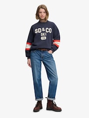 Superdry Navy Blue Preppy Ski Sweatshirt - Image 4 of 7