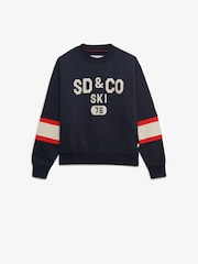 Superdry Navy Blue Preppy Ski Sweatshirt - Image 6 of 7