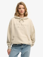 Marrón - Sudadera con capucha informal y relajada Luxe de Superdry - Imagen 1 de 6