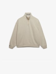 Superdry Cream Monogram Half Zip Sweat Top - Image 6 of 6