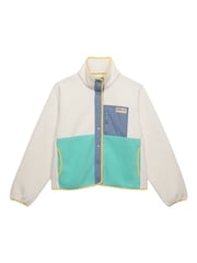 Superdry White & Blue Colour Block Fleece Jacket - Image 6 of 7