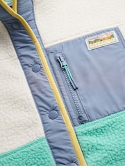 Superdry White & Blue Colour Block Fleece Jacket - Image 7 of 7