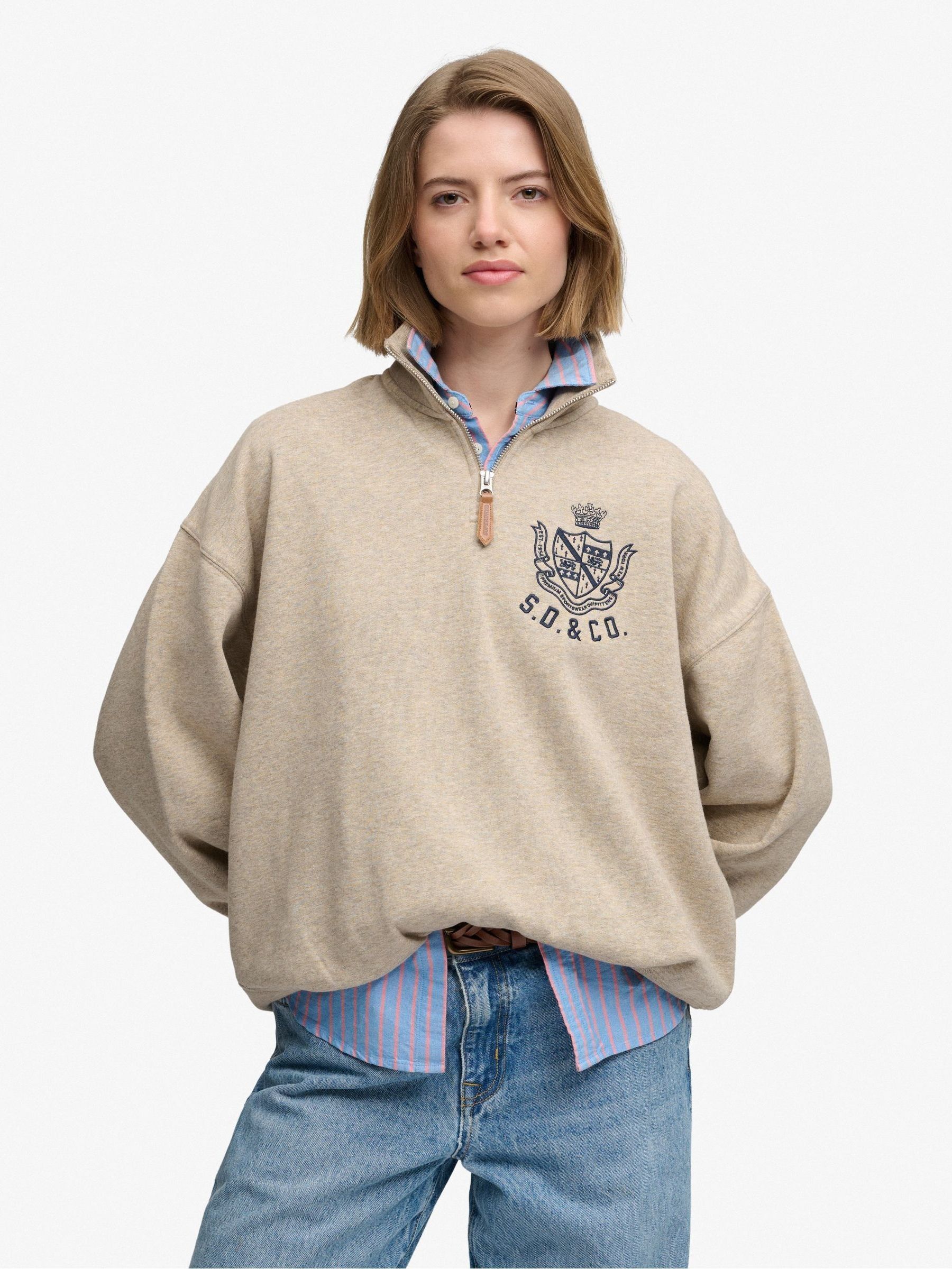 Superdry Women's Beige Hooded Sweatshirt - Image 2