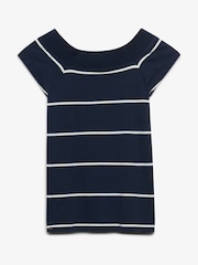 Superdry Blue Ath Off Shoulder Pattern Top - Image 6 of 7