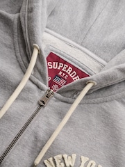 Superdry Grey Ath Ess Relaxed Crop Zip Hoodie - Image 7 of 7