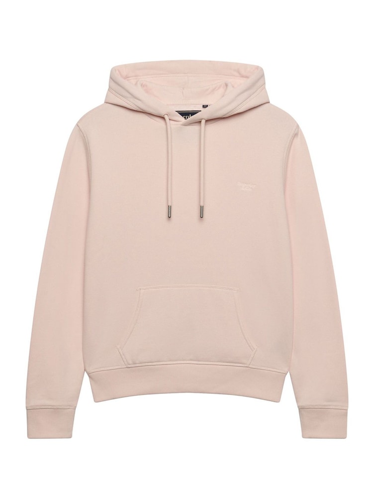 Superdry Pink Signature Emb Hoodie - Image 3 of 3