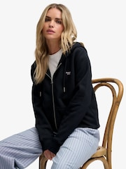 Superdry Navy Blue Signature Emb Zip Hoodie - Image 5 of 7