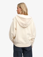 Superdry White Luxe Casual Zip Hoodie - Image 3 of 7