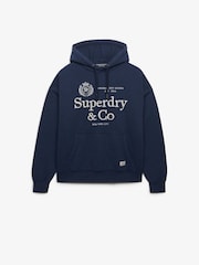 Superdry Blue Luxe Casual Emb Relaxed Hoodie - Image 6 of 7