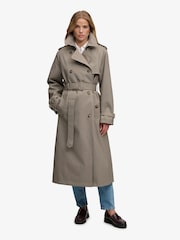 Superdry Brown Micro Check Trench Coat - Image 2 of 9