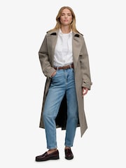 Superdry Brown Micro Check Trench Coat - Image 4 of 9