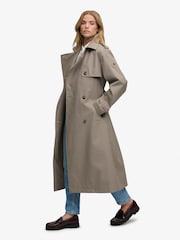 Superdry Brown Micro Check Trench Coat - Image 5 of 9