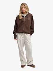 Superdry Brown Luxe Fur Lined Zip Hoodie - Image 2 of 8