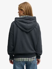 Superdry Blue Luxe Casual Emb Relaxed Hoodie - Image 2 of 7