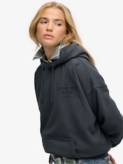 Superdry Blue Luxe Casual Emb Relaxed Hoodie - Image 5 of 7