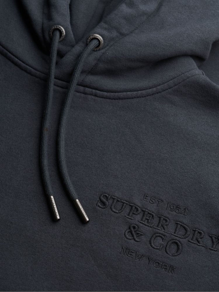 Superdry Blue Luxe Casual Emb Relaxed Hoodie - Image 7 of 7