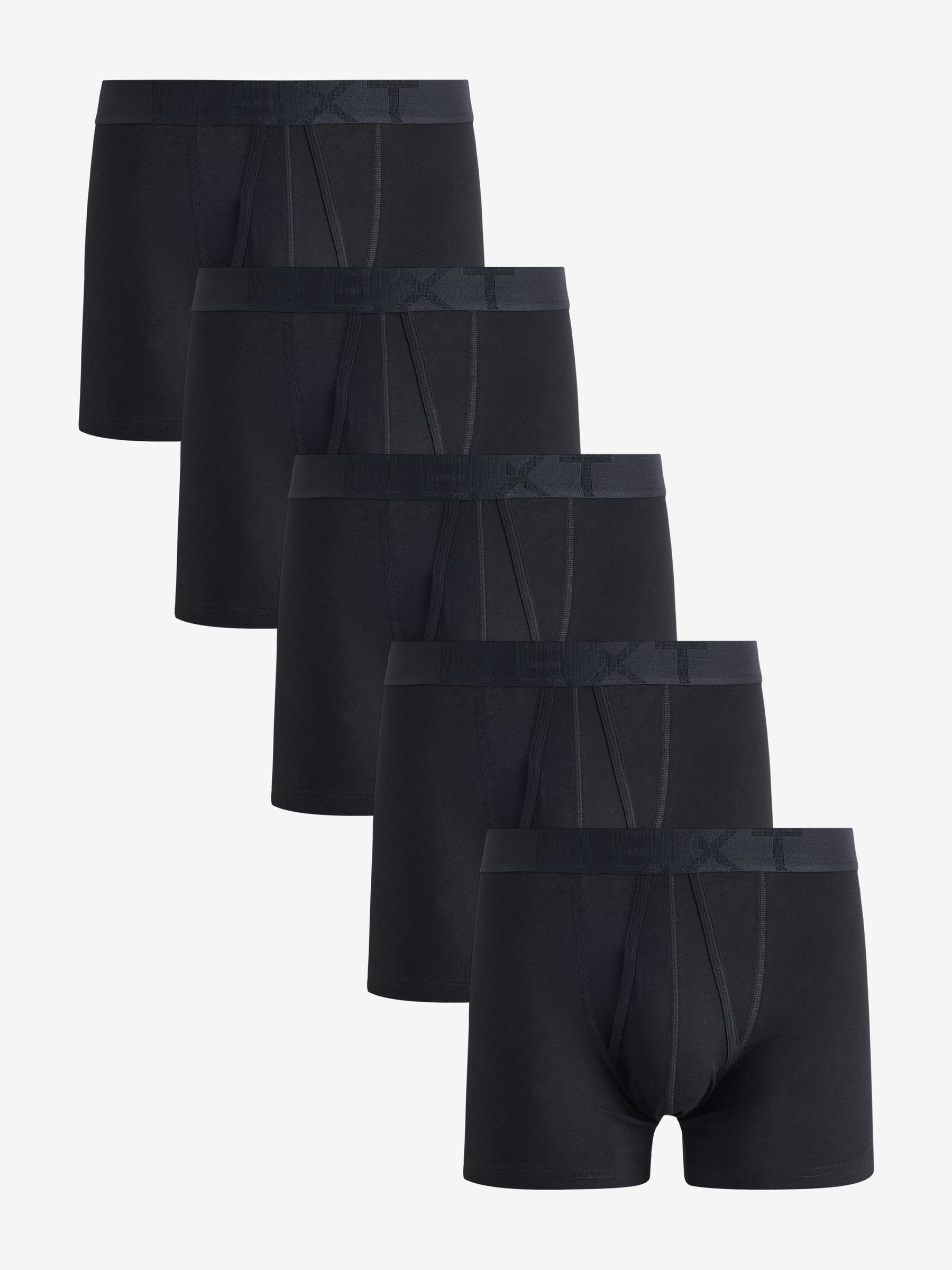 Black Scandi marl A-front boxer shorts 5 pack, XS