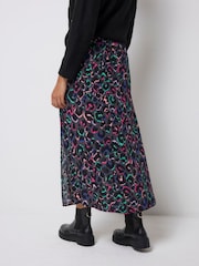 SCAMP & DUDE Grey Ziggy Leopard Split Front Skirt - Image 2 of 5