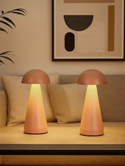 Searchlight 2 Pack Pink Rechargeable Dome Table Lamp - Image 1 of 4