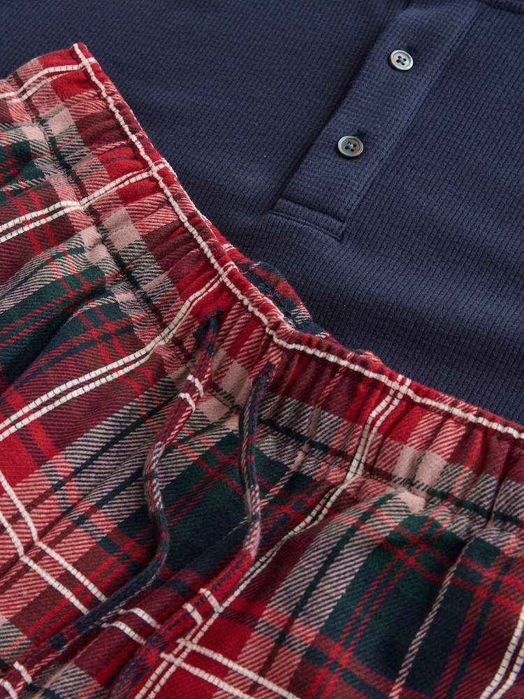 Red/ Navy Check Long Sleeve Set Family Matching Christmas Pyjamas Set - Image 5 of 5 Red/ Navy Check Long Sleeve Set Family Matching Christmas Pyjamas Set - Image 5 of 5